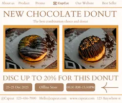 Food New Choco Donut Display Facebook Post