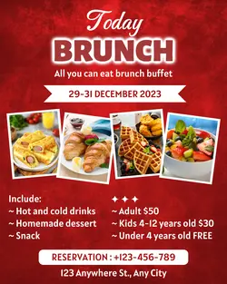 Today brunch all you can eat red instagram post potrait