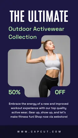 Navy Modern Activewear Sale Instagram Story