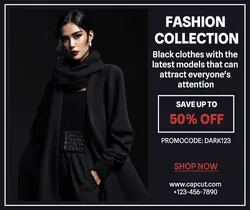 Fashion Collection Dark Theme Instagram Post