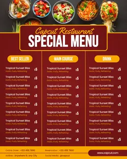 Food & Beverages Restaurant Menu