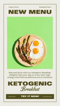 Instagram Story New Ketogenic Breakfast Promotion