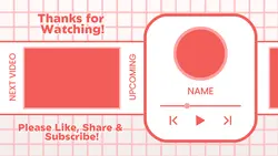 Non-marketing YouTube End Screen Channel Pink White Music Player Cute