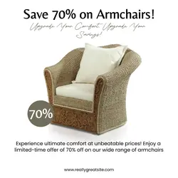 Save 70% on Armchairs Promotion Instagram Post