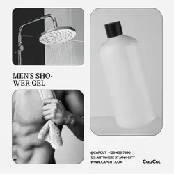 Cosmetology Mens sho-wer gel Branding Minimalist
