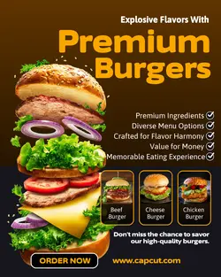 Food & Beverage Premium Burger Instagram Portrait