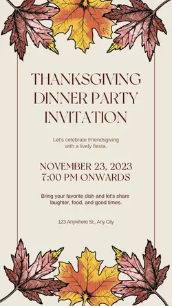 Thanksgiving Dinner Party Invitation Tiktok Post