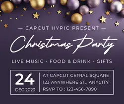 Christmas Party Invitation Card Facebook Post