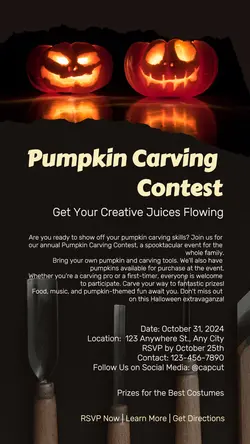Pumpkin Carving Contest Instagram Story