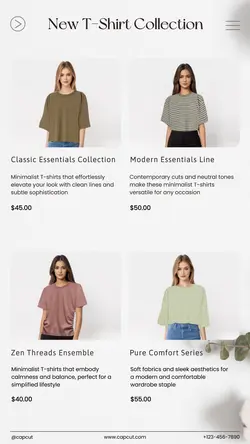 Fashion T-Shirt Display Products Instagram Story