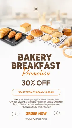 Food & Beverages Bakery Breakfast Promotion