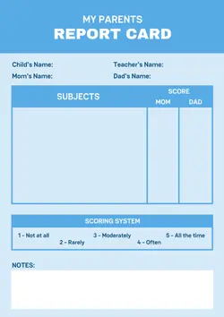 Non marketing Report card Blue style