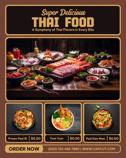 delicious thai food instagram post
