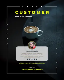 Testimonial Design Coffee Drinks for Instagram Post