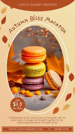 Food Autumn Macaron New Menu Instagram Story