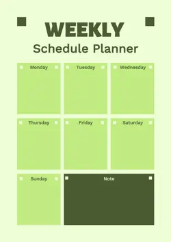 Weekly Schedule Planner Green Pastel