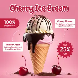 E-commerce Food Cherry Ice Cream Product Callout