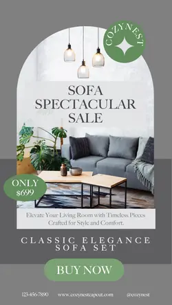 Furniture Promotion Instagram Story Gray Green