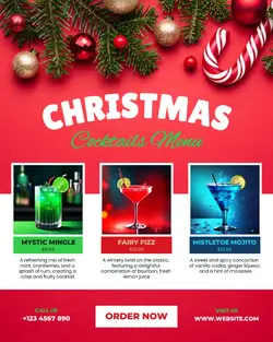 Christmas Cocktail Menu for Social Media Cover