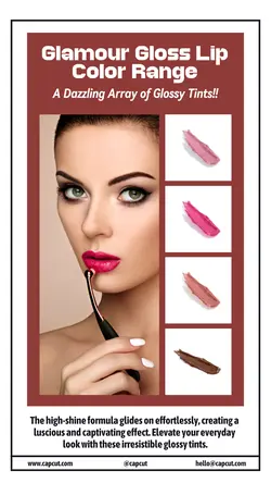 Beauty and Personal care Product Display Glamour Gloss Lip Color Range Instagram Story
