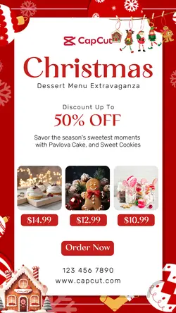 Christmas Dessert Menu Promotion TikTok Post