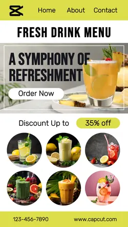 Fresh Drink Menu Instagram Story