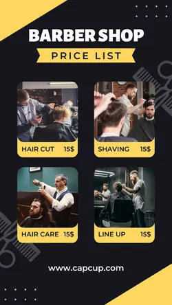 Barber Shop Price List Instagram Story