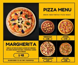 Food Pizza Menu