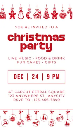 Christmas Party Invitation Card Instagram Story