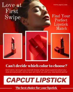 Modern Red Lipstick Promotion Instagram Post