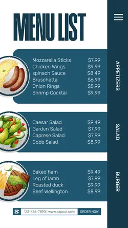 Food Menu List Tiktok Post