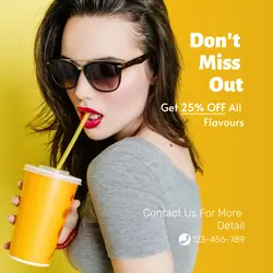Healthy Smoothies Sale Instagram Post Yellow Minimalist