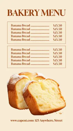 Food Bakery Menu Display Instagram Story