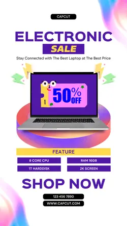 Laptop Electronic Sale Instagram Story Post