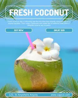 Blue Fresh Coconut Promotion Instagram Post