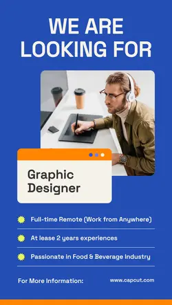 Blue Fun Graphic Designer Hiring Instagram Story