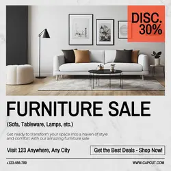 Modern Orange White Furniture Sale Instagram Post