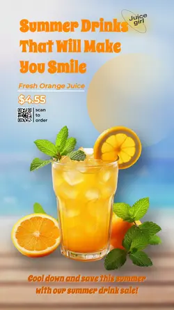 Orange juice promotion sale instagram story