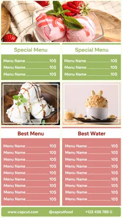 Food menu Cakes with a pastel color theme can be edited for Instagram Stories