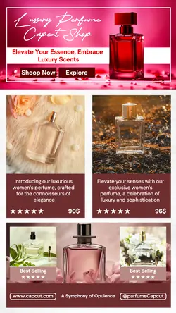 Beauty and Personal Care Instagram story design, women's luxury perfume for promotion
