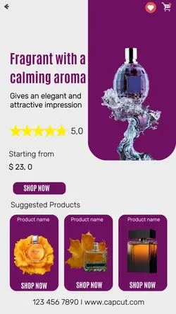 Produk Display Perfume UI Design Minimalist