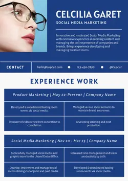 Non-marketing Resume Blue Clean Minimalist
