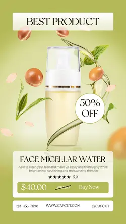 Face micellar Water Beauty care Promotion Instagram story