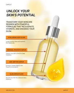 Product Display Beauty Serum Orange Instagram Portrait