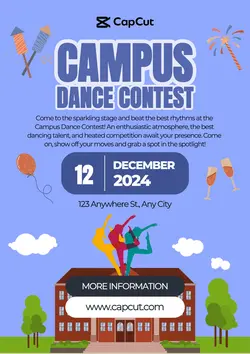 Light Blue Modern Dance Contest Campus Poster