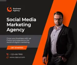 Black Orange Modern Corporate Business Marketing Facebook Post