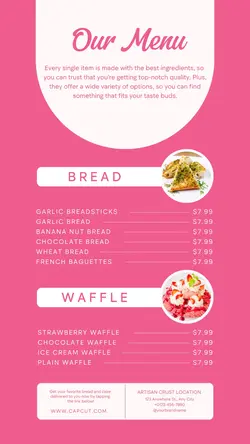 Food Bakery Menu  Instagram Story 