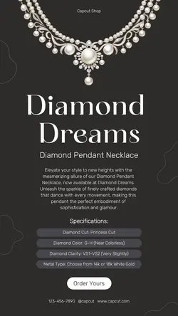 Jewelry Diamond Necklace Product Display Instagram