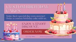 Purple Birthday Cake Promotion Facebook ADs