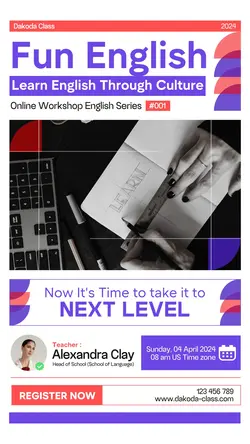 Fun English Course Instagram Story Post